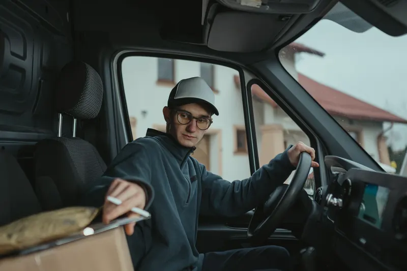 Delivery driver at work